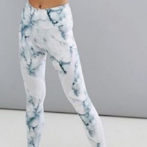 Revolve Varley Marble leggings with mesh inserts